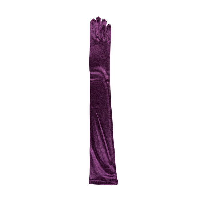 lange schwarze handschuhe satin Damen Lange Vollständige Satin Abendhandschuhe