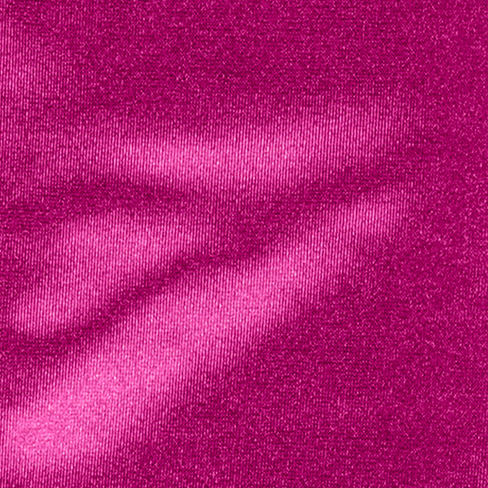 Women's long opera satin gloves in fuchsia - close up of the satin material