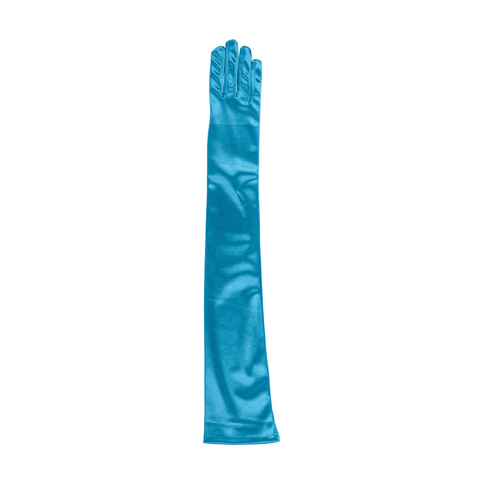 blaue lange handschuhe Damen Lange Vollständige Satin Abendhandschuhe
