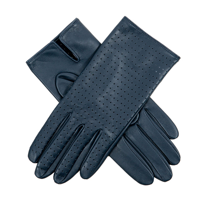 handschuhe damen leder blau Perforierte Lederhandschuhe für Damen