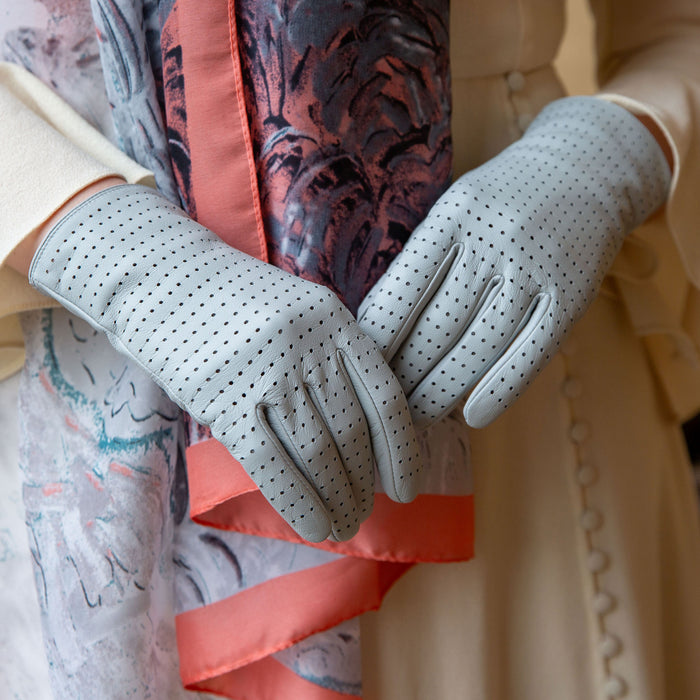 damen handschuhe vintage Perforierte Lederhandschuhe für Damen