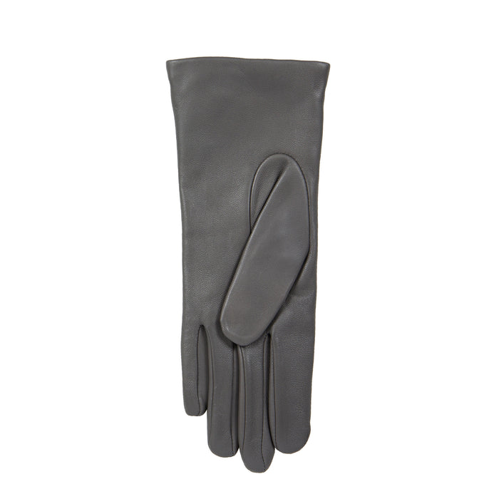 Women's Three Point Cashmere Lined Leather Gloves Charcoal left
