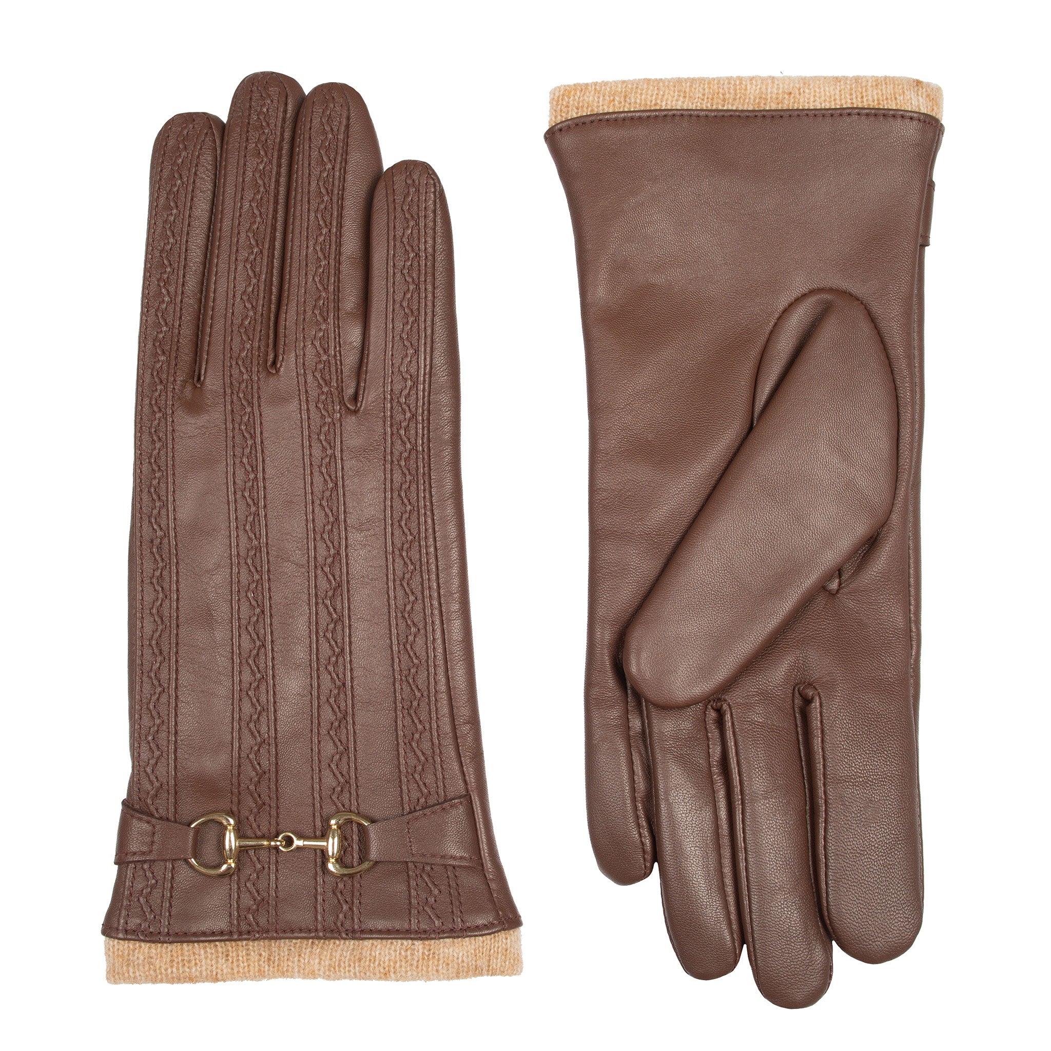 handschuhe wasserdicht touchscreen Damen Touchscreen Wasserabweisende Lederhandschuhe mit Wollfutter und Ziernähten