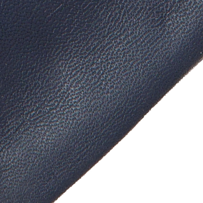 Women’s Touchscreen Three-Point Cashmere-Lined Leather Gloves with Buttons in navy cuff