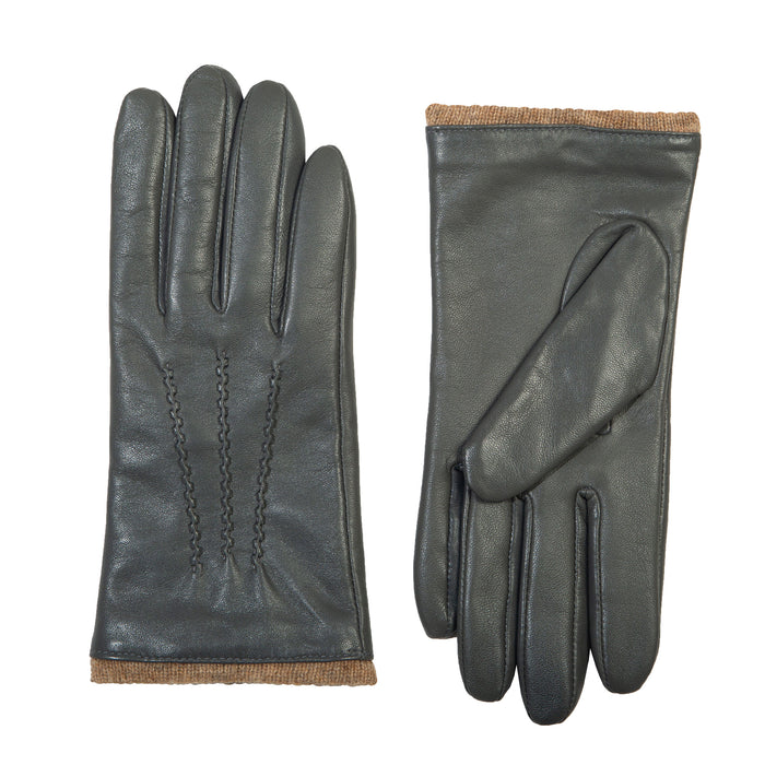 handschuhe leder gefüttert damen Damen-Lederhandschuhe mit Wollfutter und Strickbündchen