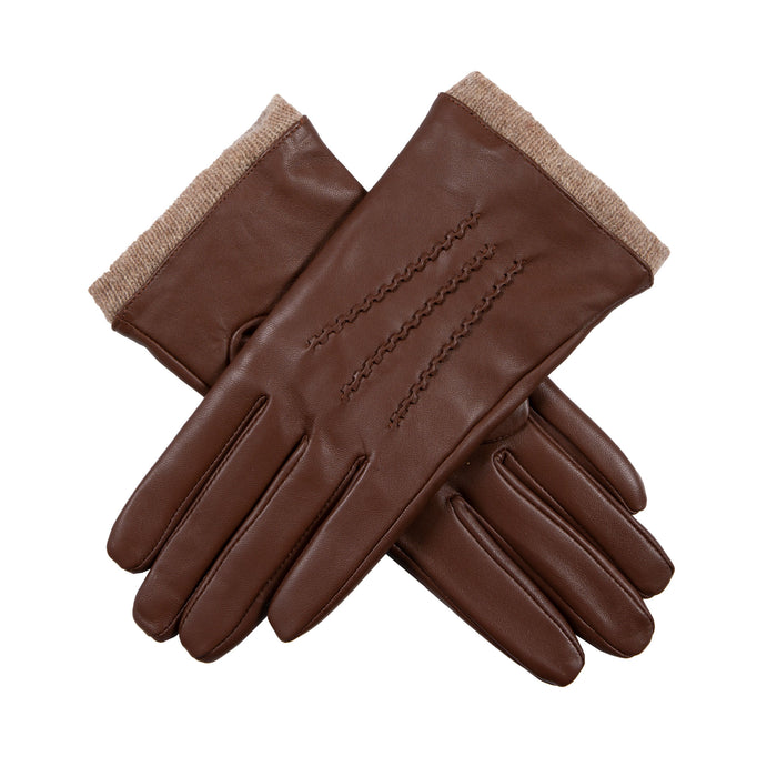 handschuhe maßgeschneidert Damen-Lederhandschuhe mit Wollfutter und Strickbündchen