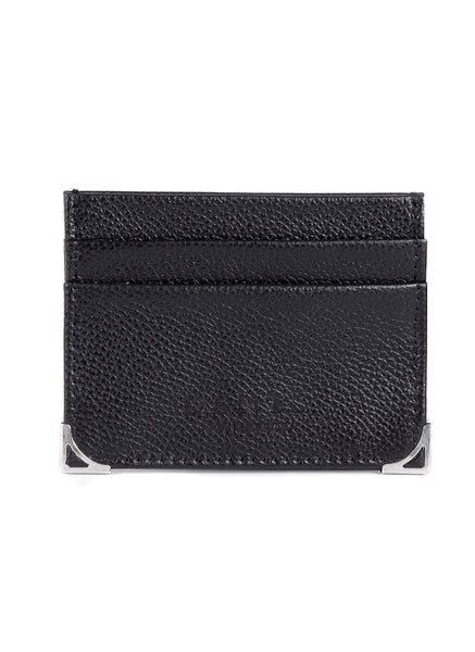 Men's Heritage Pebble Grain Leather Card Holder with Gilt Corners