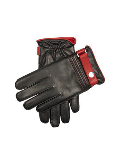 Men’s Heritage Cashmere-Lined Leather Gloves with Colour Contrast Details
