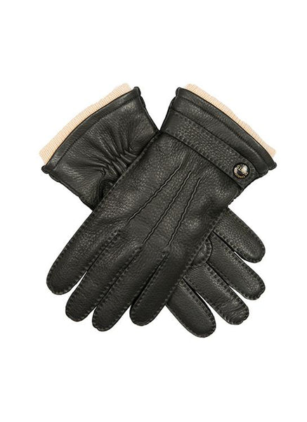 Men’s Heritage Three-Point Cashmere-Lined Deerskin Leather Gloves