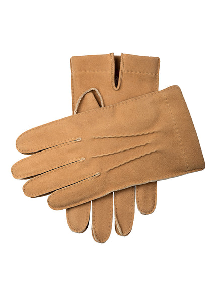 Men’s Heritage Handsewn Three-Point Cashmere-Lined Buckskin Leather Gloves