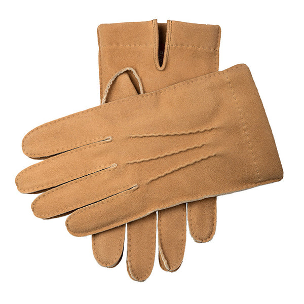 Herren-Handgenähte Buckskin-Lederhandschuhe mit Kaschmirfutter