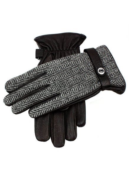 Men's Heritage Cashmere-Lined Harris Tweed and Deerskin Leather Gloves