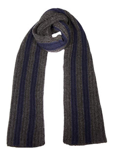 Men's Two-Tone Stripe Knitted Scarf