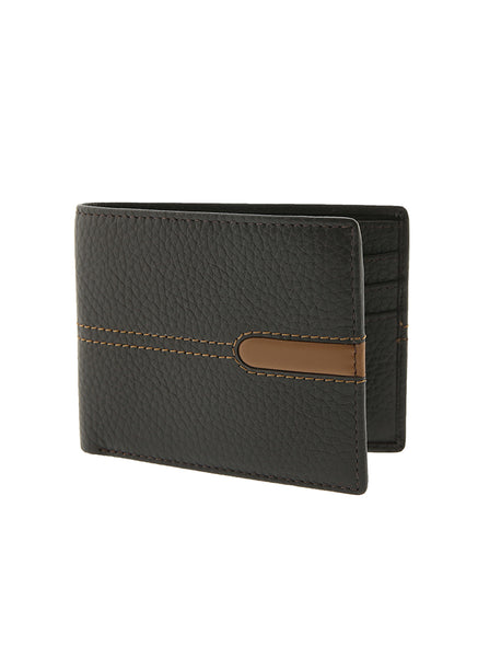 Men's Pebble Grain Leather Bifold Wallet with RFID Blocking