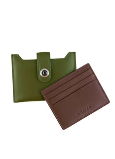 Men's Smooth Nappa Leather Card Holder with RFID Blocking and Case