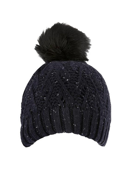 Women's Lace Knit Bobble Hat