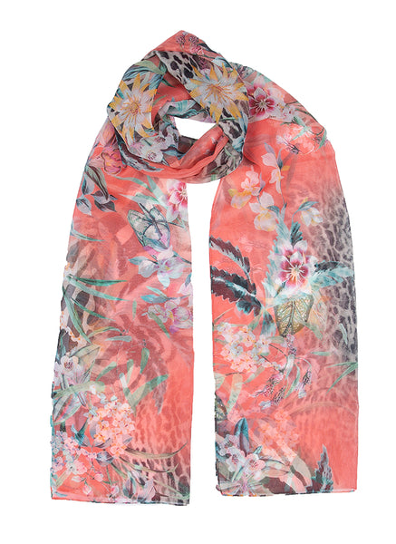 Women's Floral and Animal Print Lightweight Scarf