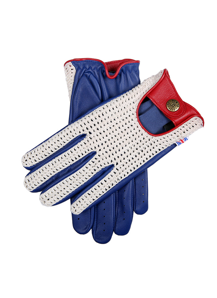 Men s Heritage Union Jack Crochet Leather Driving Gloves Dents