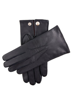 Men's Three-Point Red Cashmere-Lined Leather Gloves