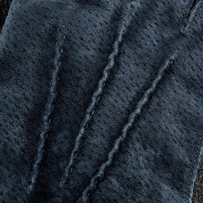 Men's Three Point Fleece Lined Suede Gloves Navy back hand