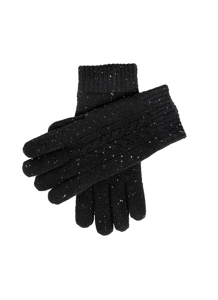 Men’s Touchscreen Cable Knit Gloves with Marl Yarn