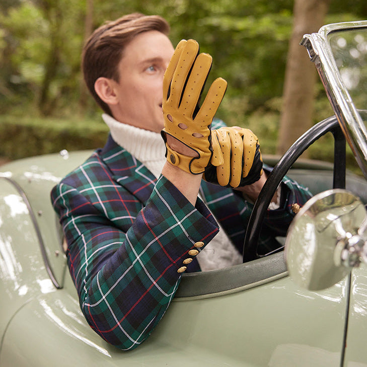 autofahrer handschuhe oldtimer Silberstein | Herren Touchscreen Leder Fahrhandschuhe
