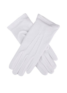 Women's three point white cotton gloves