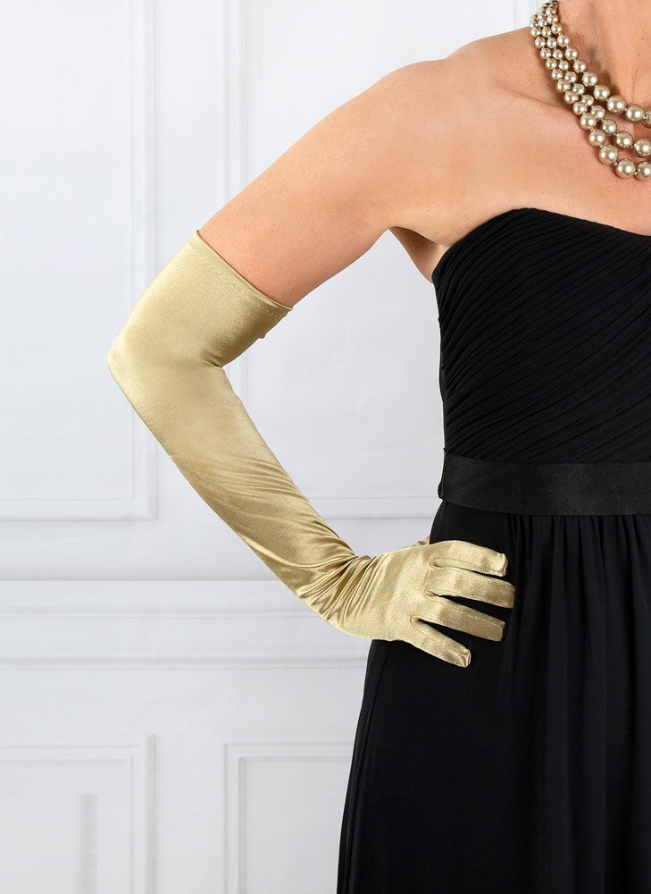 Long satin shop evening gloves