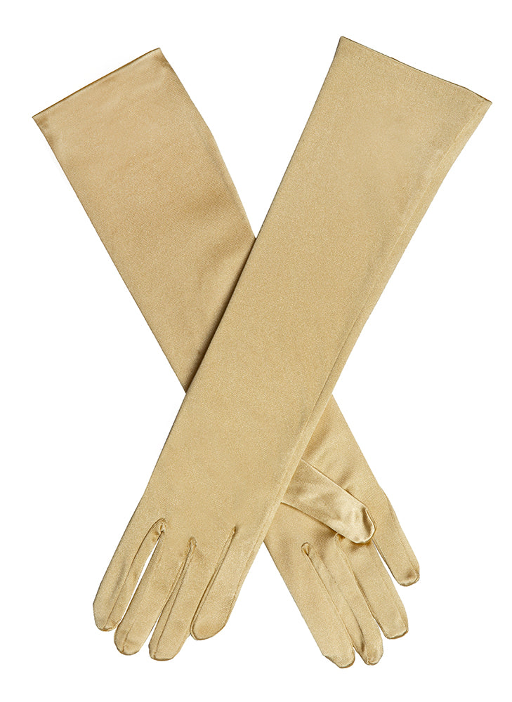 lange gelbe handschuhe Lange Satin-Handschuhe für Damen unterhalb des Ellenbogens