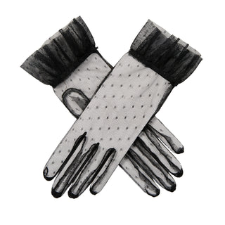 Damen-Handschuhe aus Tüll mit Rüschenbündchen