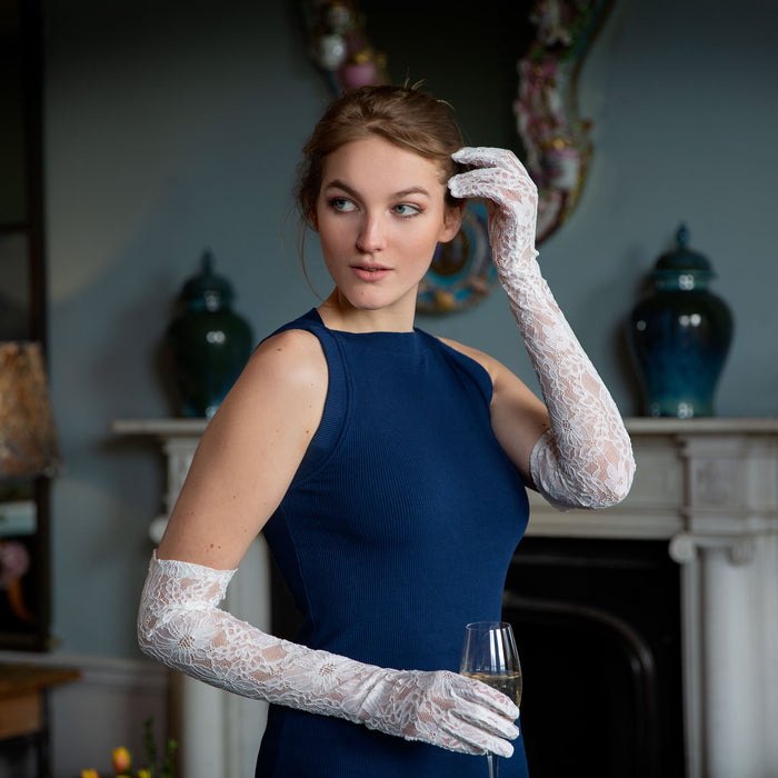 Lange Spitzen-Abendhandschuhe für Damen