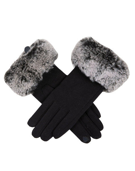 Women's Touchscreen Thermal Gloves with Faux Fur Cuffs