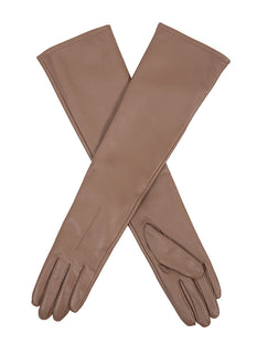 Women's Single-Point Long Above-Elbow Leather Gloves
