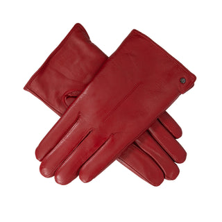 Women’s Touchscreen Single-Point Faux Fur-Lined Leather Gloves