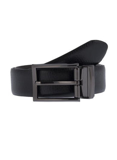 Men's Reversible Grainy Leather Belt with Gunmetal Buckle